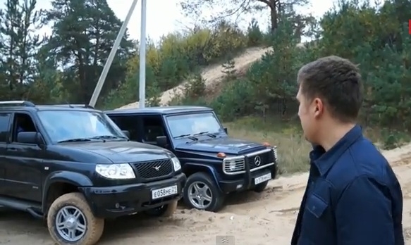 Mercedes Gelendevagen VS UAZ Patriot (видео тест-драйв)