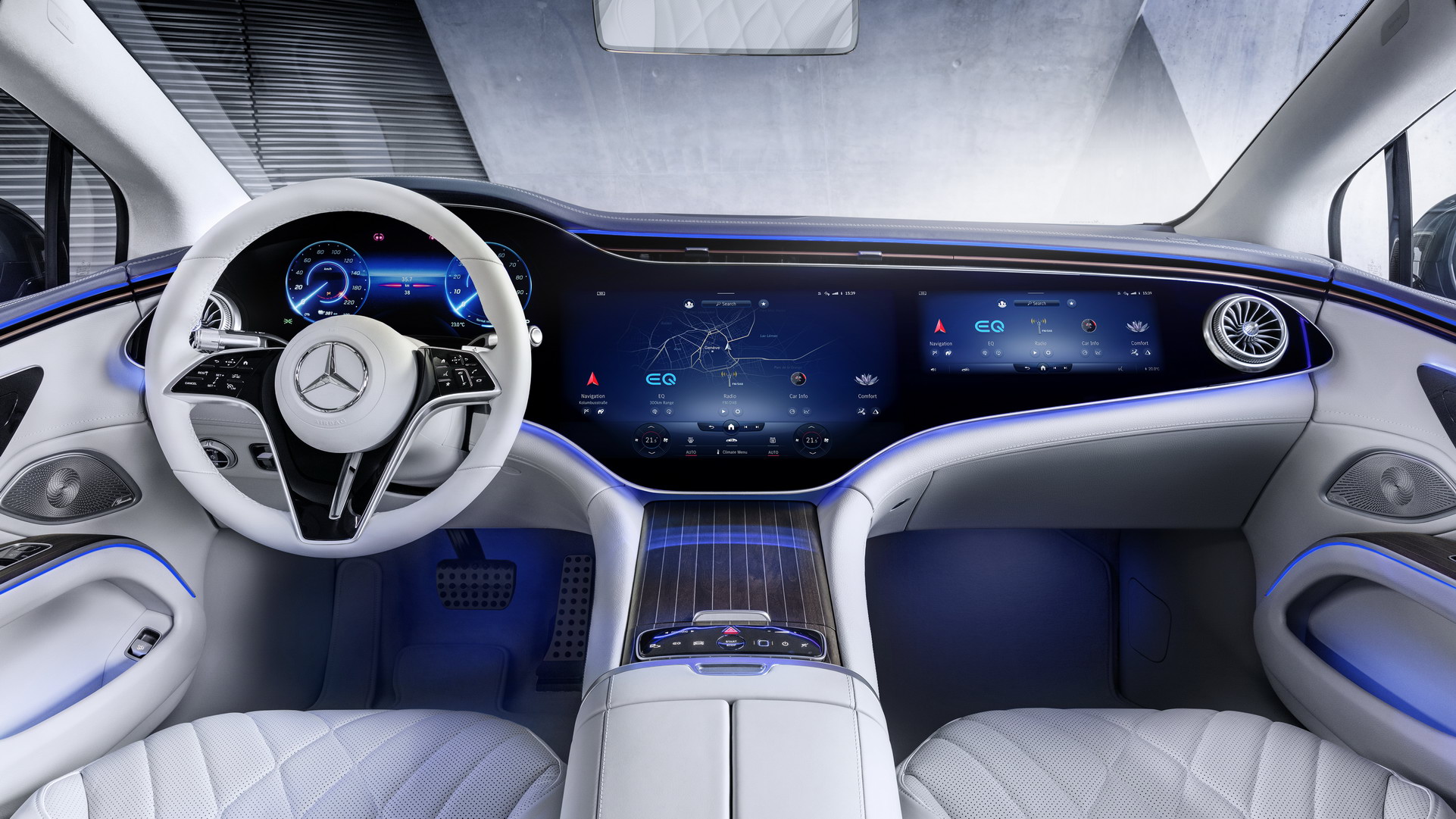 Mercedes-Benz показал интерьер нового электрокара EQS 2022 2