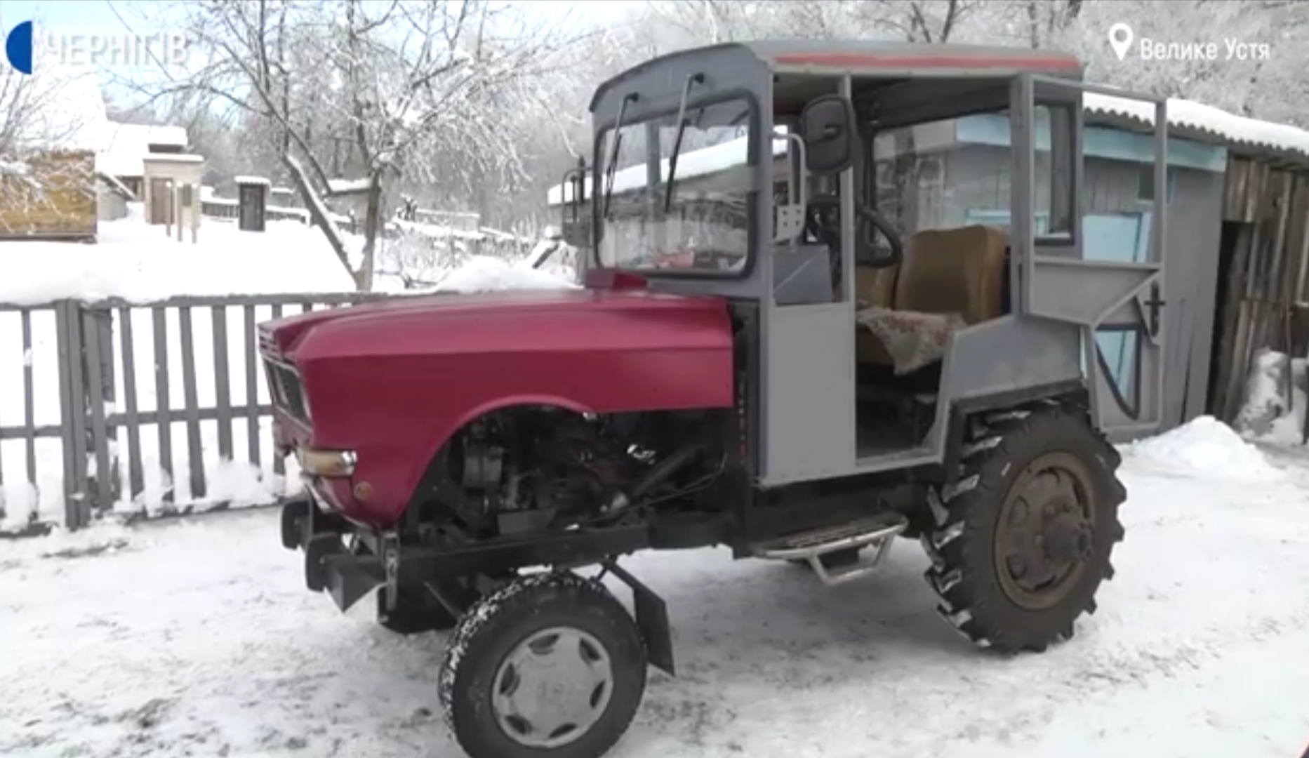 Украинец превратил старый «Москвич» в трактор (видео) 1