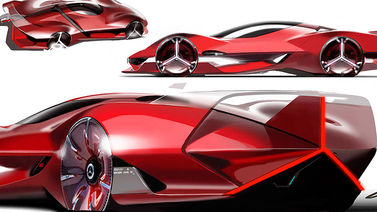 В Сети появился рендер экологичного спорткара Mercedes Redsun 3
