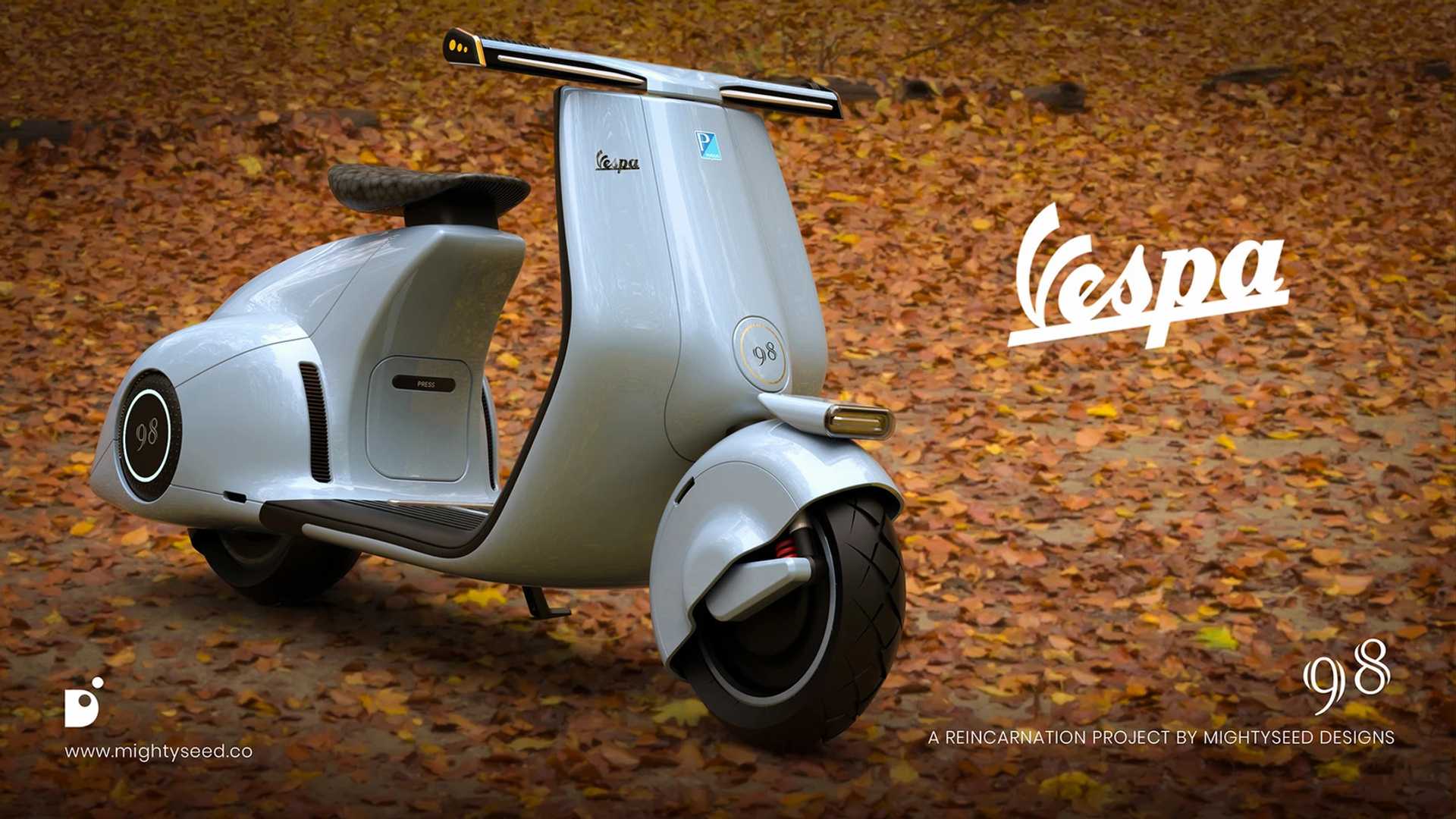 Vespa 98: Возрождение легендарного скутера в стиле электро-хайтек 1