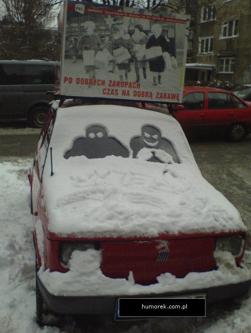 Зимний автомобильный креатив 10