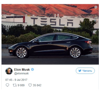 Сегодня Маск впервые показал электромобиль Tesla Model 3 2