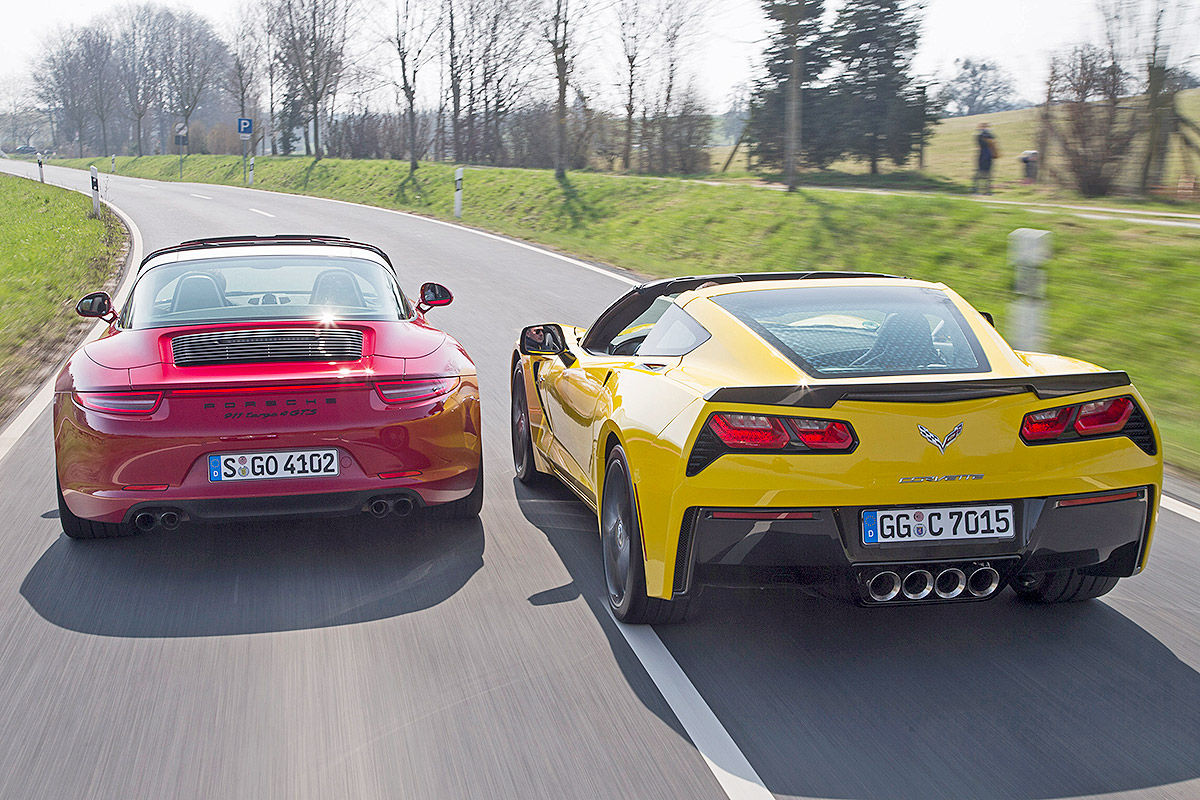 Сравнительный тест-драйв Porsche 911 Targa 4 GTS и Chevrolet Corvette Stingray 10