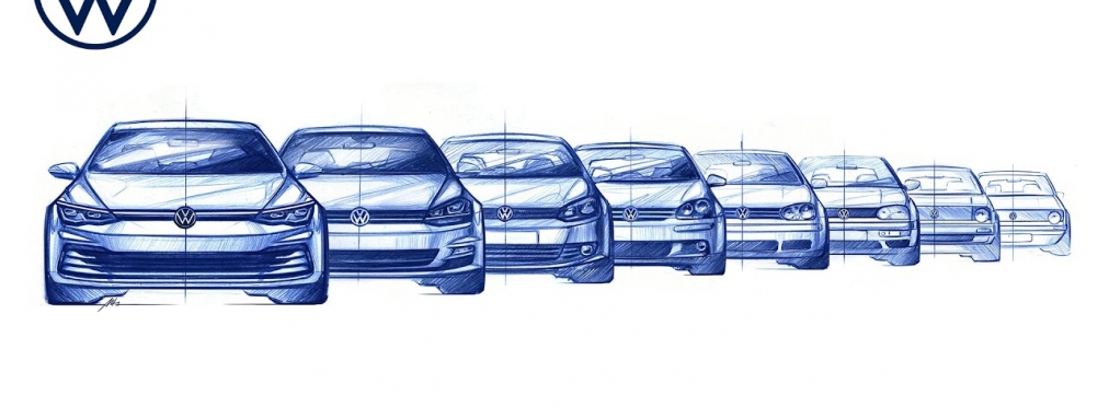 Эволюцию дизайна Volkswagen Golf показали на видео