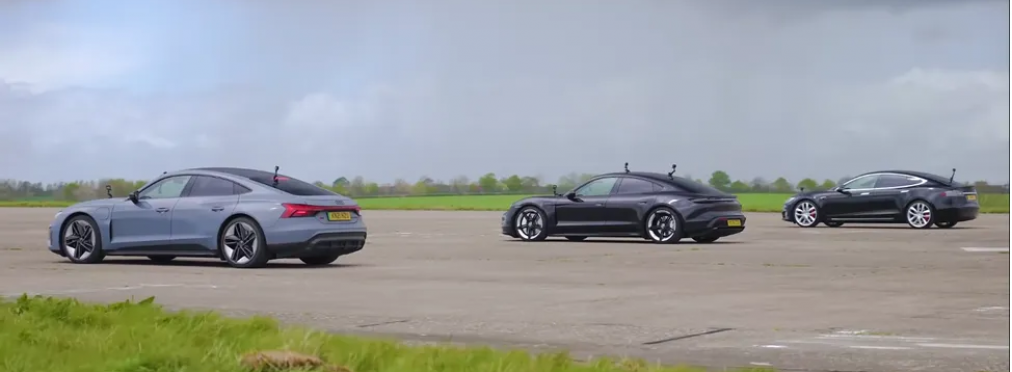 Tesla Model S, Audi RS E-Tron и Porsche Taycan: драг-рейс (видео)