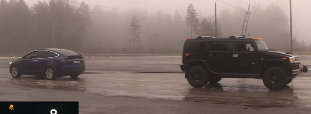 «Кто кого?»: Tesla Model X соревнуется с Hummer H2 в перетягивании каната
