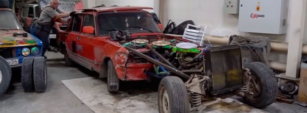 «Что за зверь»: шестиколесный ВАЗ-2105 с тремя двигателями