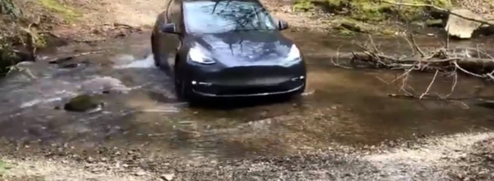 Владелец Tesla Model Y умышленно загнал электрокар в реку