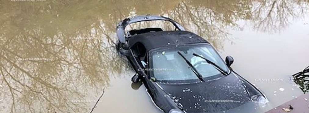 Печальное зрелище: утопленный в реке Porsche 911