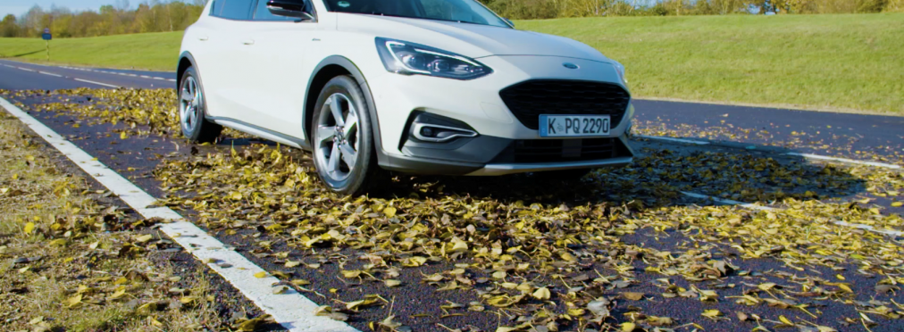 В компании Ford исследовали опасность мокрых листьев на дороге и сравнили их со снегом
