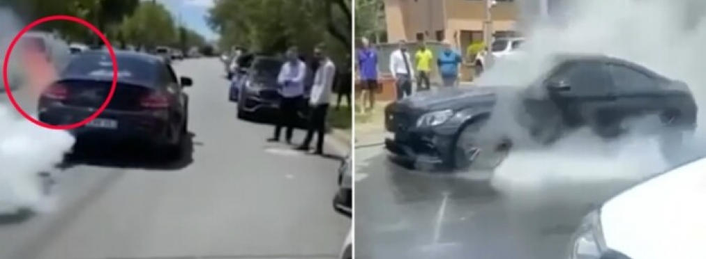 Пытался напустить дыма и уничтожил дорогостоящий спорткар Mercedes-AMG (видео)