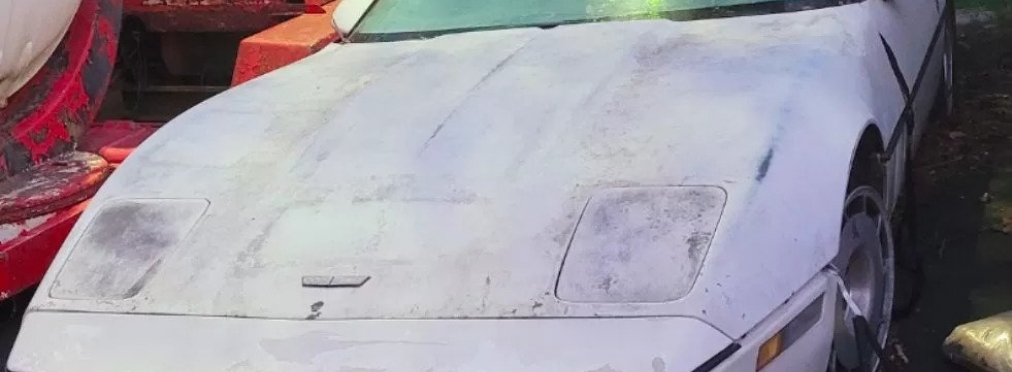 На улице обнаружили брошенный Chevrolet Corvette с «лесом» и бетоном внутри