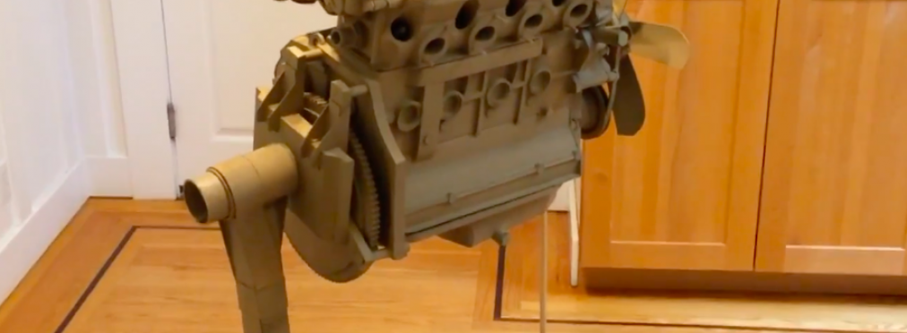 Умелец создал картонную копию двигателя BMW M10