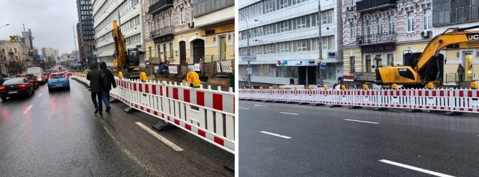 В Киеве появились новые дорожные ограждения