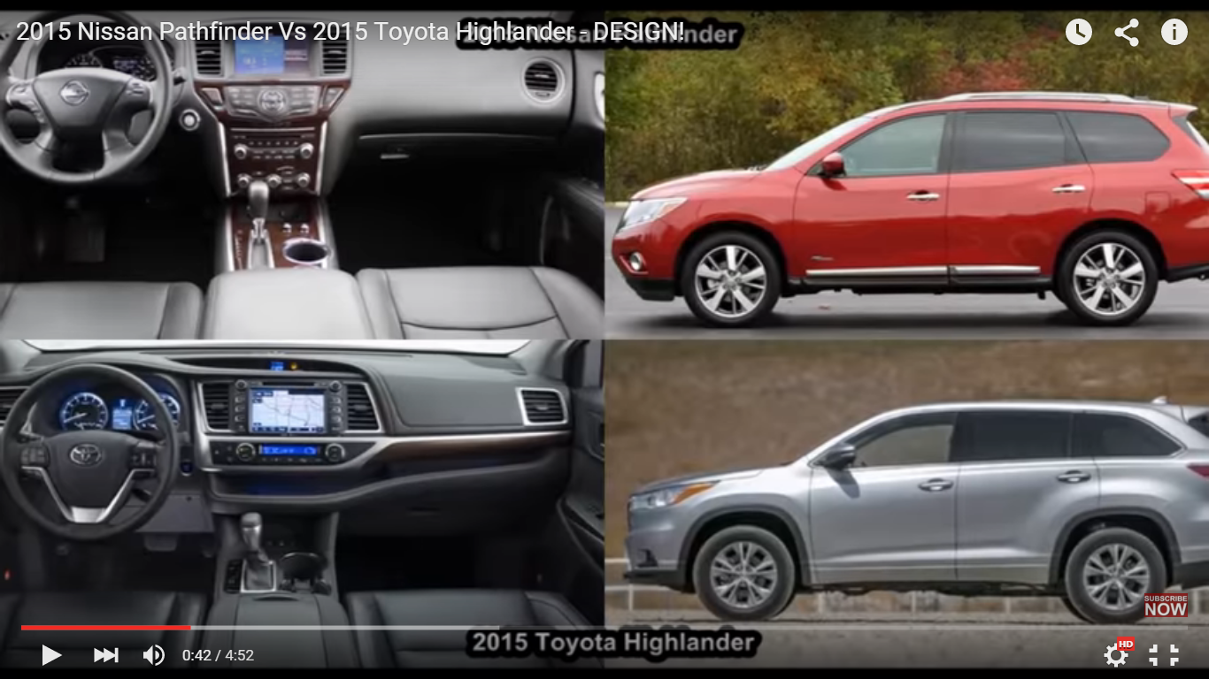 2015 nissan pathfinder vs 2015 toyota highlander