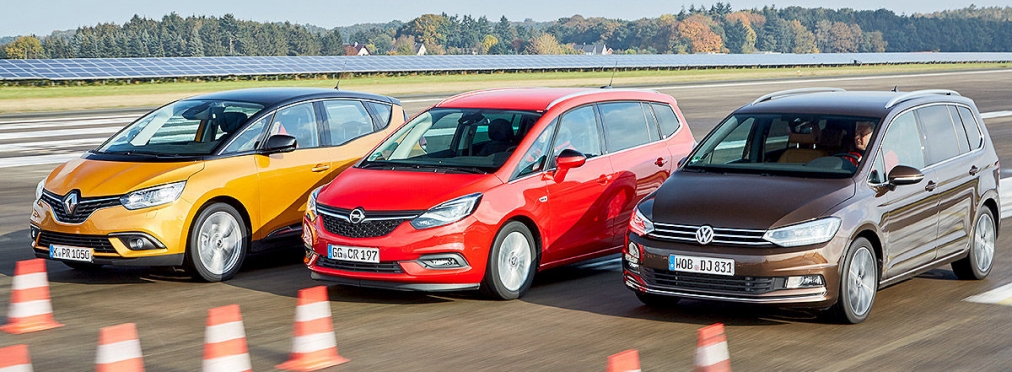 «Битва за лидерство»: тест-драйв Opel Zafira, Renault Scénic и VW Touran